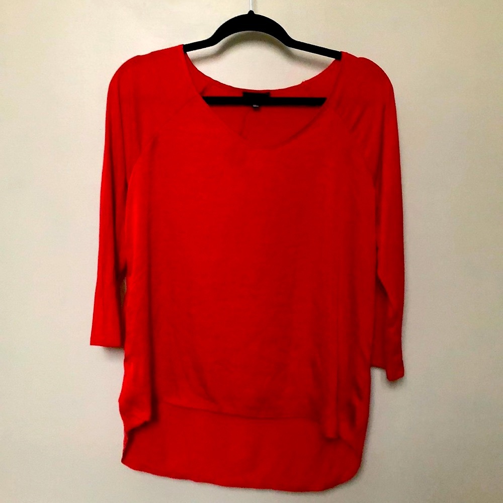 The Limited Red Three-Quarter Length Top